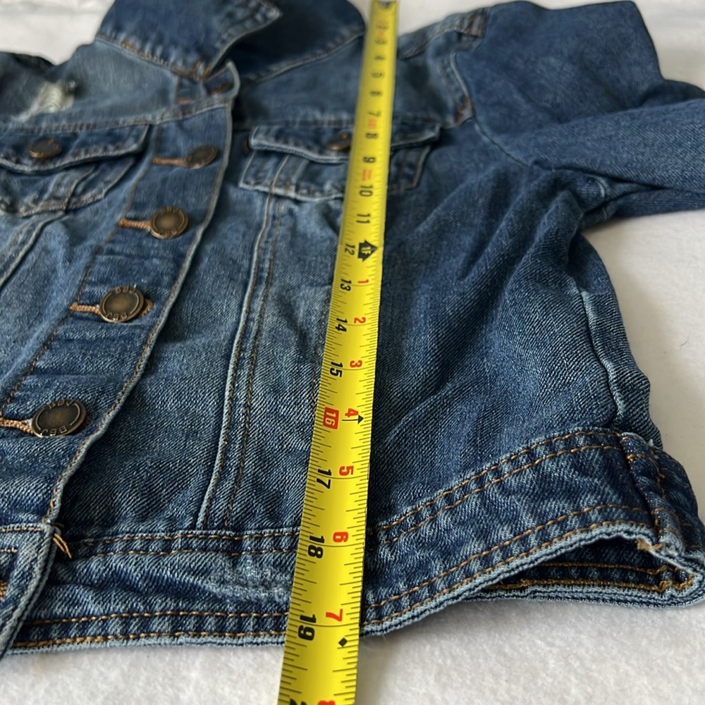 Boom Boom Jeans Distressed Urban Crop Denim Jacket Woman's Small - Picture 4 of 7